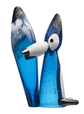 Y iittala 手工吹制鸟猫头鹰白狐红狐摆件北欧水晶摆件