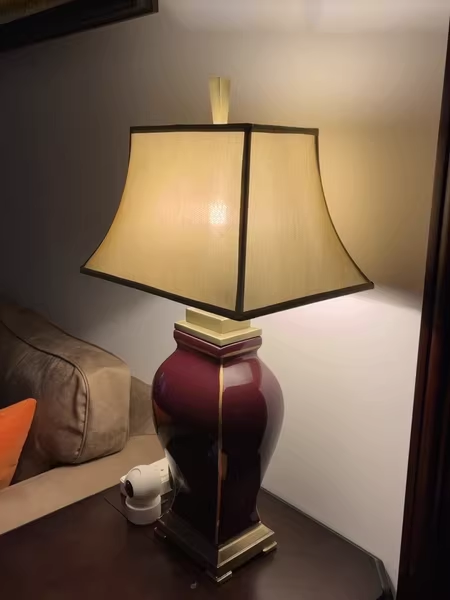 出口美国utter陶瓷台灯美式裂纹台灯客厅书房样板房装饰台灯 - 图1