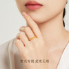 Chow Tai Sang Gold Ring Women's Football Gold Rose Hand Ornament Flower Stacked Ring Genuine Birthday Gift for Girlfriend