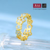 Chow Tai Sang and Van Gogh co-branded | gold ring women's football gold apricot flower star bracelet live birthday gift for girlfriend