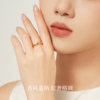Zhou Taisheng gold dolphin back ring INS style loach back plain ring pure gold hard gold ring as a gift for girlfriend
