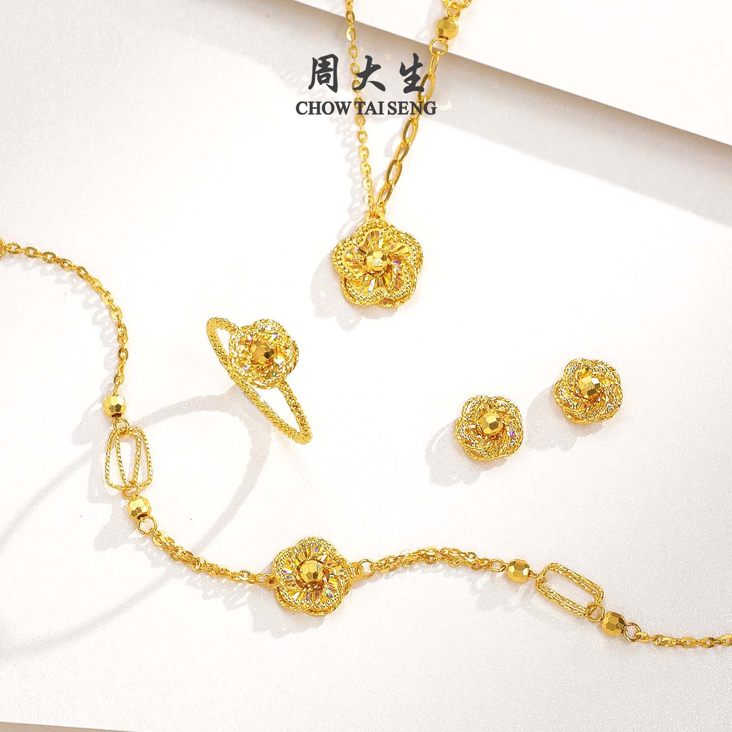 周大生十二花神联名|黄金耳钉女5G足金炫彩耳饰耳环生日礼送女友,淘宝优惠券,粉丝福利购,淘宝优惠卷