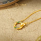 Zhou Taisheng National Treasure Co-branded | Qianli Jiangshan Gold Necklace Women's Pure Gold Splendid Lingering Chain Pendant