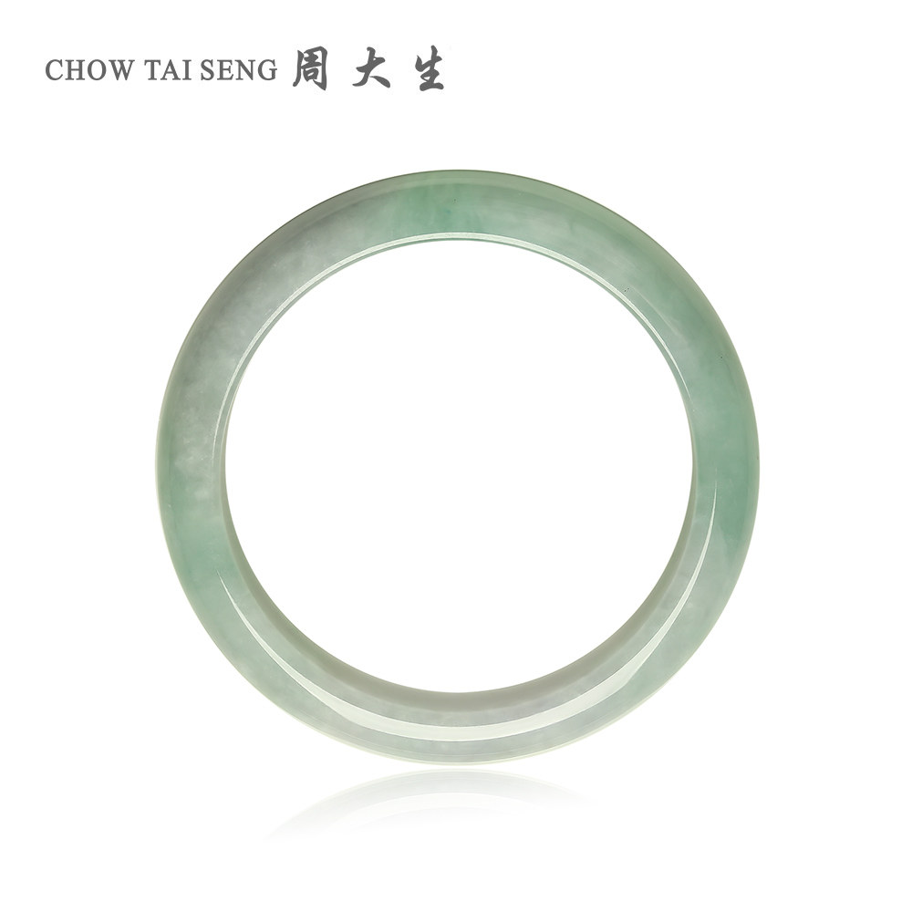 周大生天然正品芙蓉种秀气翡翠手镯 周大生手饰