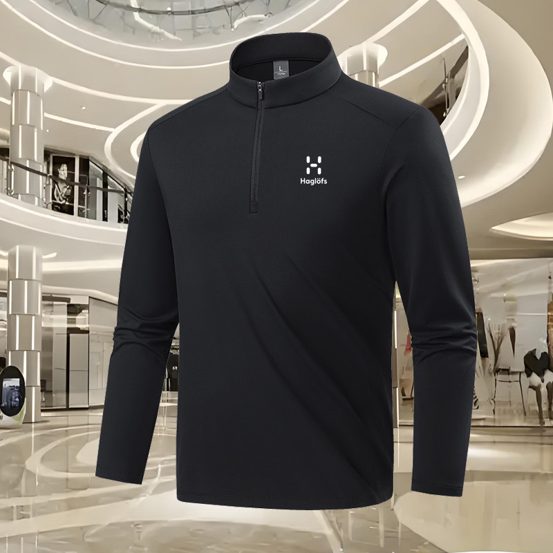 HAGLOFS火柴棍运动卫衣男女秋冬季半拉链加绒保暖休闲T恤户外上衣,淘宝优惠券,粉丝福利购,淘宝优惠卷