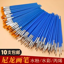 Flat head brush Brush Hook Pen Digital Oil Paintbrush Watercolor Water Powder Nylon Row Pen Fine Art Paint Hook Pen