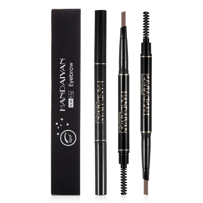 Black Brown Eyebrow Enhancer Pencil 黑色棕色双头旋转眉笔眉刷 - 图2