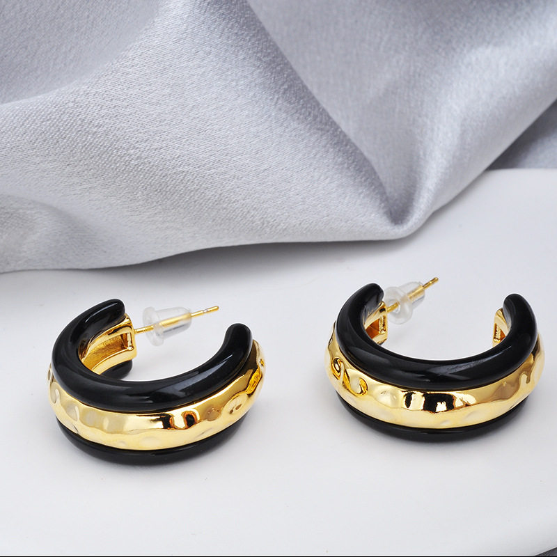 欧美轻奢撞色C形耳钉复古气质个性风潮小众设计时尚耳环女精致,淘宝优惠券,粉丝福利购,淘宝优惠卷