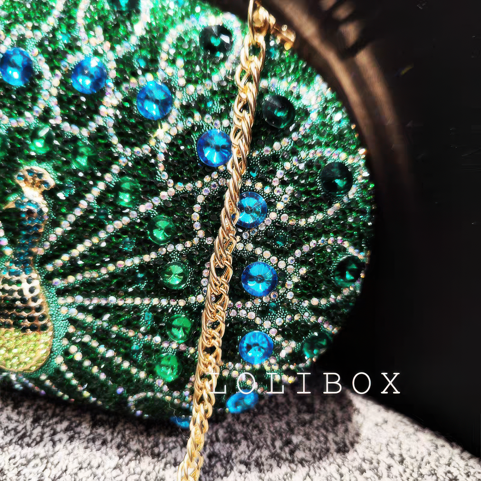 LOLIBOX新品镶钻孔雀水钻名媛女小包手拿包旗袍斜跨晚宴会礼服包,淘宝优惠券,粉丝福利购,淘宝优惠卷