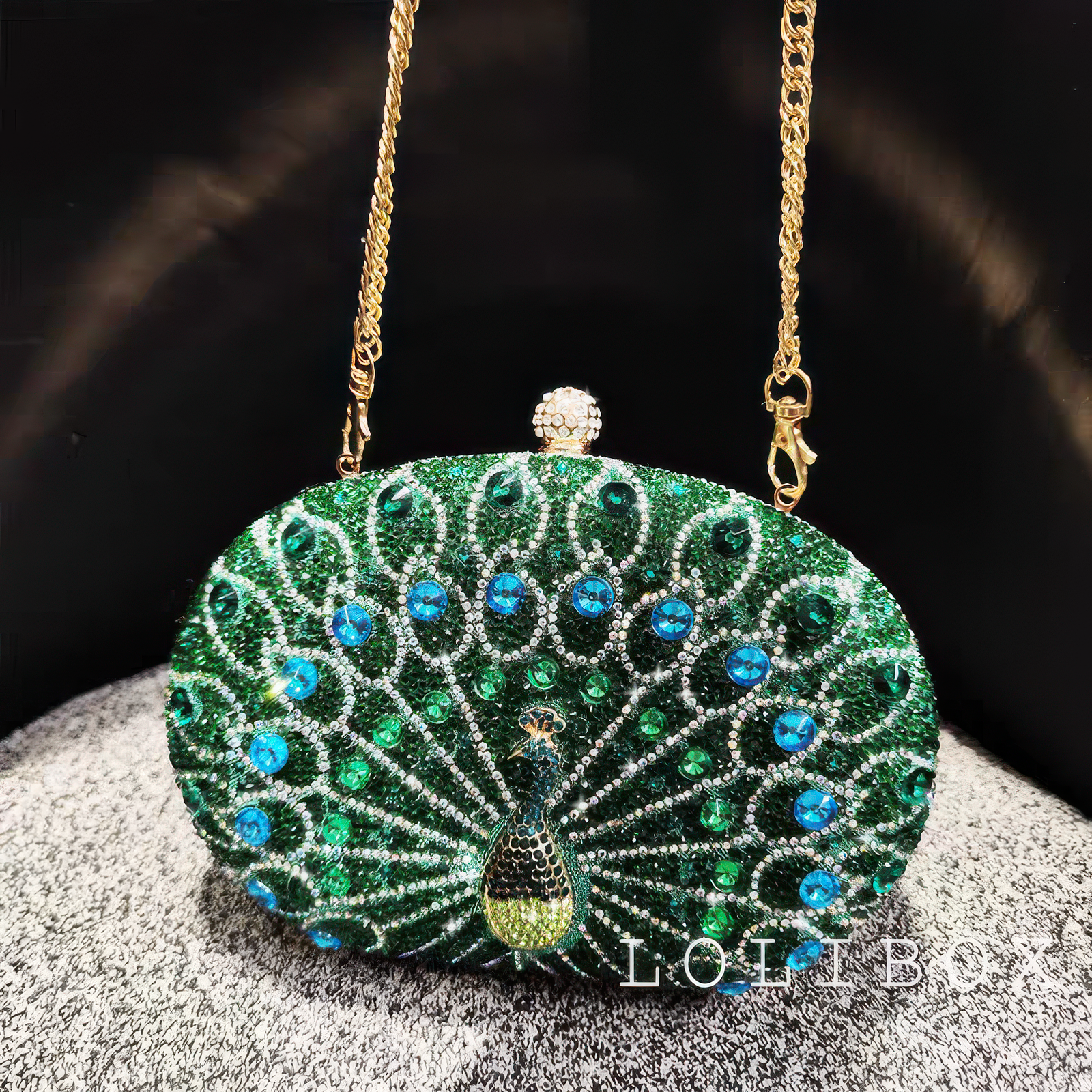 LOLIBOX新品镶钻孔雀水钻名媛女小包手拿包旗袍斜跨晚宴会礼服包,淘宝优惠券,粉丝福利购,淘宝优惠卷