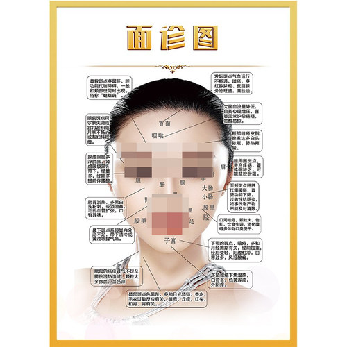 美容院装饰画面部穴位图五脏六腑背部反射海报养生馆头疗保养贴纸 - 图3
