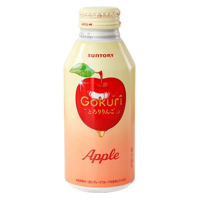 日本进口限定SUNTORY三得利苹果味果汁饮料高颜值铝罐400g