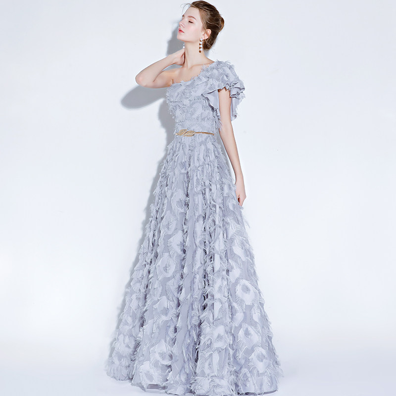 晚宴晚礼服裙女2023新款端庄大气长款显瘦主持宴会晚装连衣裙显瘦_虎窝淘