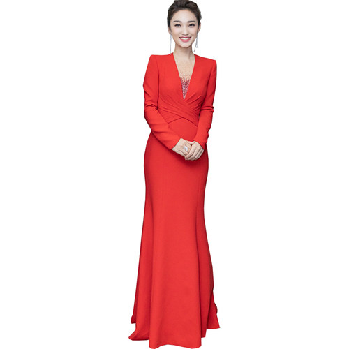 晚礼服裙女2025新款气质优雅端庄大气轻奢小众高端宴会主持人晚装 - 图3