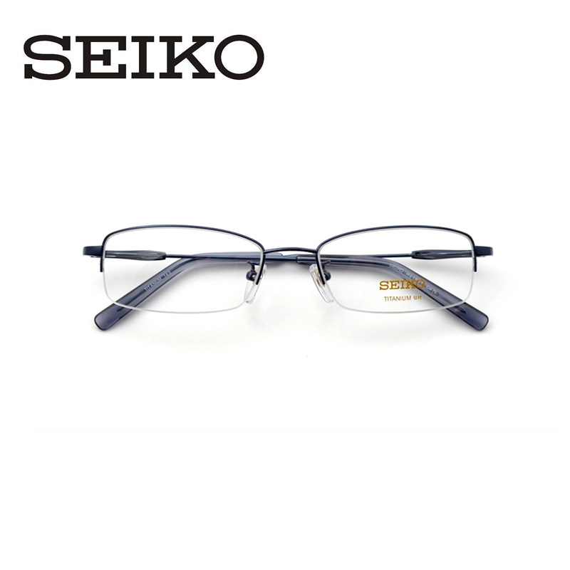 SEIKO/精工纯钛超轻简约舒适半框眼镜框男女商务经典眼镜H01061 - 图0