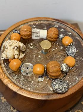 鹿角象神单圈手链 搭配猴头八棱六方白水晶配饰网红同款爆款