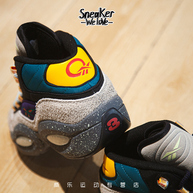 reebok艾弗森翻毛皮男子篮球鞋 威乐运动跑步鞋
