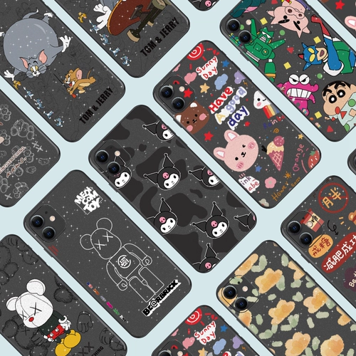 Прозрачный матовый мультяшный мобильный телефон, нескользящая пластиковая защитная наклейка для всего тела