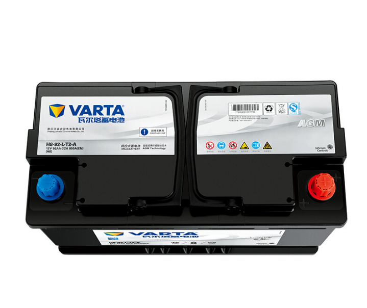 瓦爾塔啟停蓄電池AGM92Ah寶馬320Li/328i/320i捷豹XFLXEL汽車電瓶