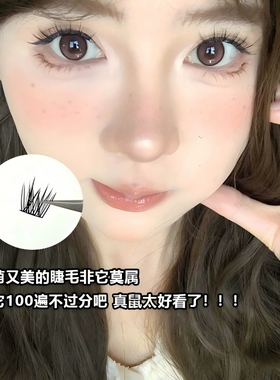 Misswink假睫毛LC翘鼠系免胶圆眼款自然甜辣漫画分段式睫毛