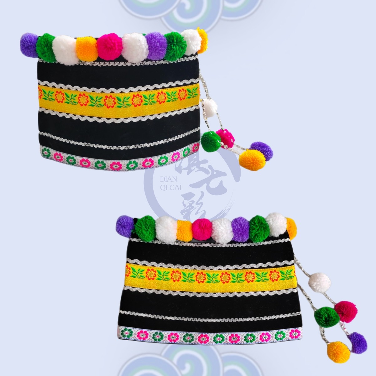 精品毛球绣花哈尼族女帽云南民族刺绣毛球头饰手工民族服装配饰品,淘宝优惠券,粉丝福利购,淘宝优惠卷