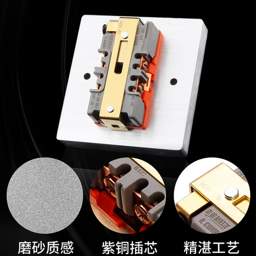 台湾YYAUDIO杨阳 高档铝合金两位美标面板 超厚15mm面板插芯 插座 - 图0