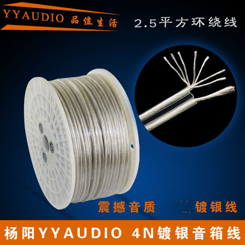 杨阳纯铜镀银发烧音箱线喇叭线散线专业hifi喇叭音频散线2.5平方 - 图0