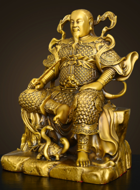 纯黄铜祖师爷玄天大帝真武大帝