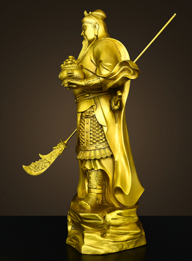 纯黄铜关公武财神招财摆件公司