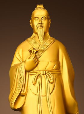 纯黄铜五大名医摆件张仲景扁鹊