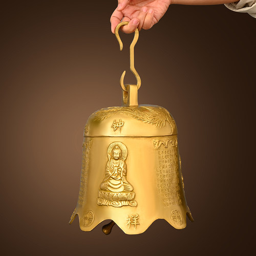黄铜般若佛心经观音祖龙凤铜钟风铃佛钟平安铃铛挂件寺庙铜钟 - 图2