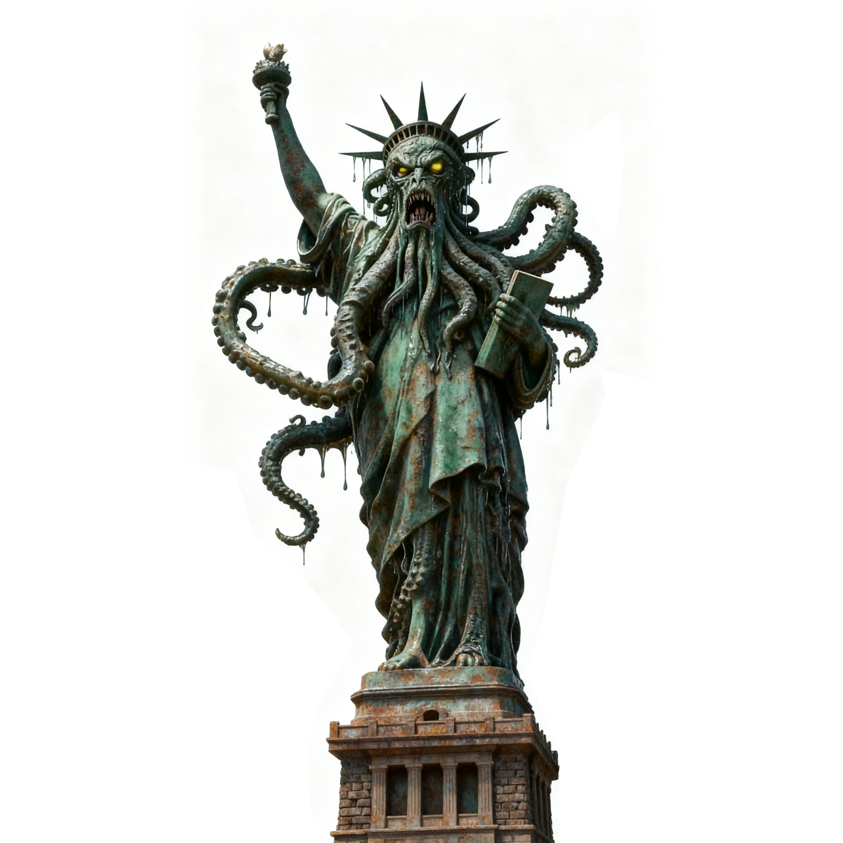 Nano Banana Grok Tripo3d AI Meshy图片生成3D打印鱿鱼自由女神 - 图1