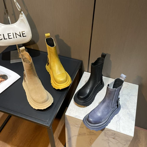 Martens, кожаные винтажные челси в английском стиле на платформе, короткие сапоги, ботинки, из натуральной кожи, с эффектом винтажной потёртости, в британском стиле
