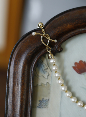 安宁丨天然珍珠纯银平安锁项链