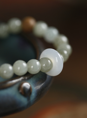 软语古典老山檀纯银手链女