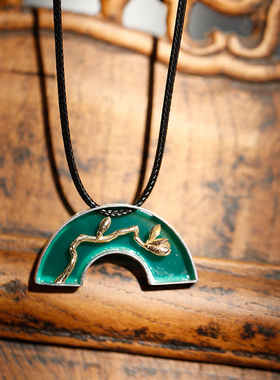 聊赠一枝春丨天然绿玛瑙纯银项链