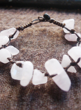 原石手工编织腊绳吊坠