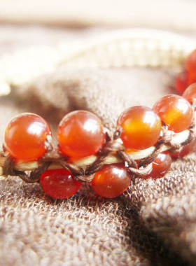 原石手工编织腊绳吊坠