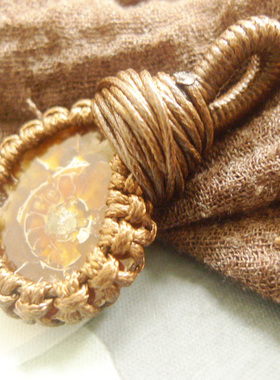 原石手工编织腊绳吊坠