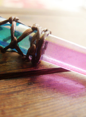 原石手工编织腊绳吊坠