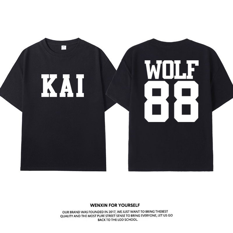 EXO同款WOLF88回归打歌T恤应援男女士周边短袖吴世勋张艺兴上衣服 - 图2