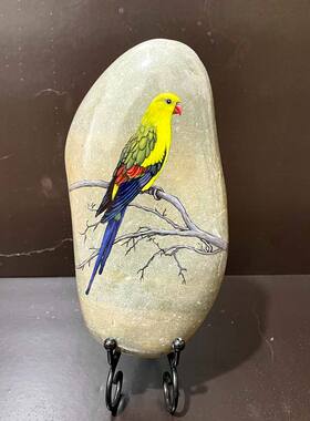 石头摆件现代书房手绘