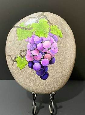 石材摆件中式书房手绘家居饰品