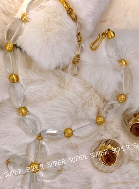 新款复古高级感黄铜小清新琉璃