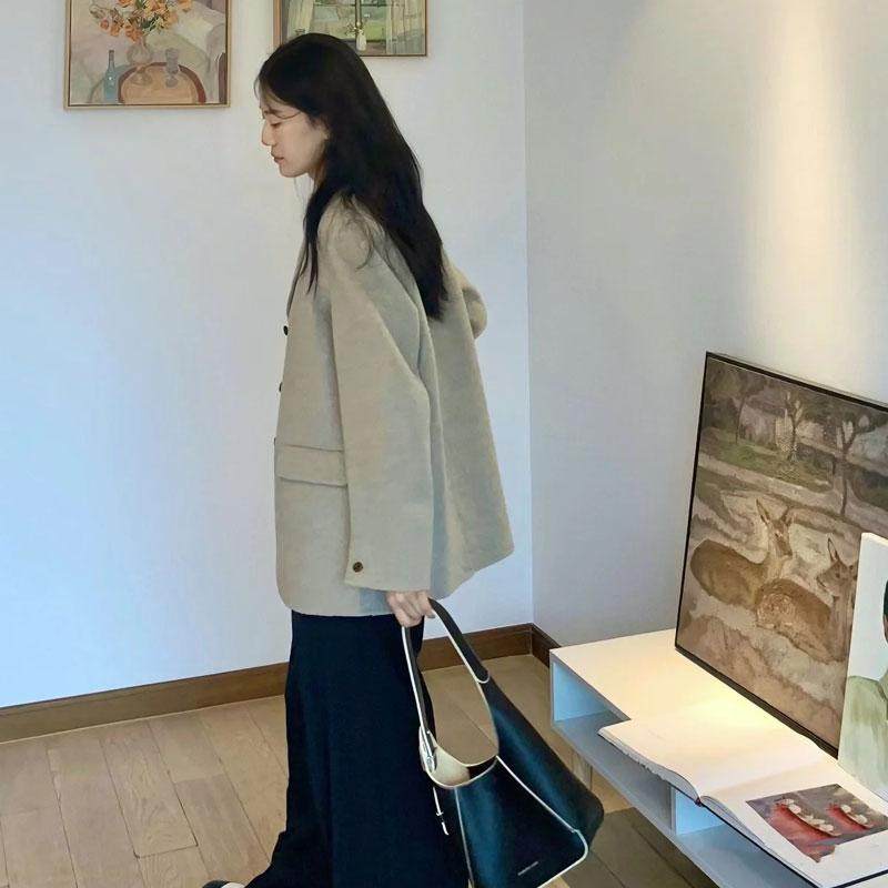 特价 小个子休闲西装毛呢外套女冬季新短款呢子大衣宽松西服上衣,淘宝优惠券,粉丝福利购,淘宝优惠卷