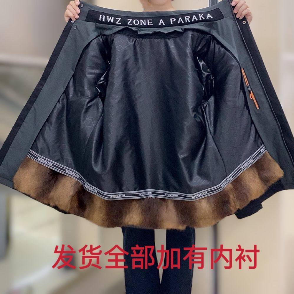 2025新款男士派克服仿青根貂兔毛可拆卸内胆真皮加厚冬男皮草外套 - 图3