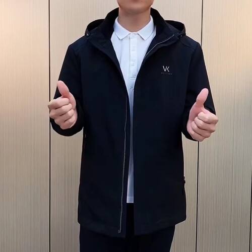 2025新款皮草派克服整皮兔毛内胆可拆卸简约商务短款秋冬男士外套 - 图0