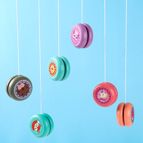 儿童木质悠悠球卡通动物溜溜球花式回旋yoyo球经典怀旧益智玩具 - 图3