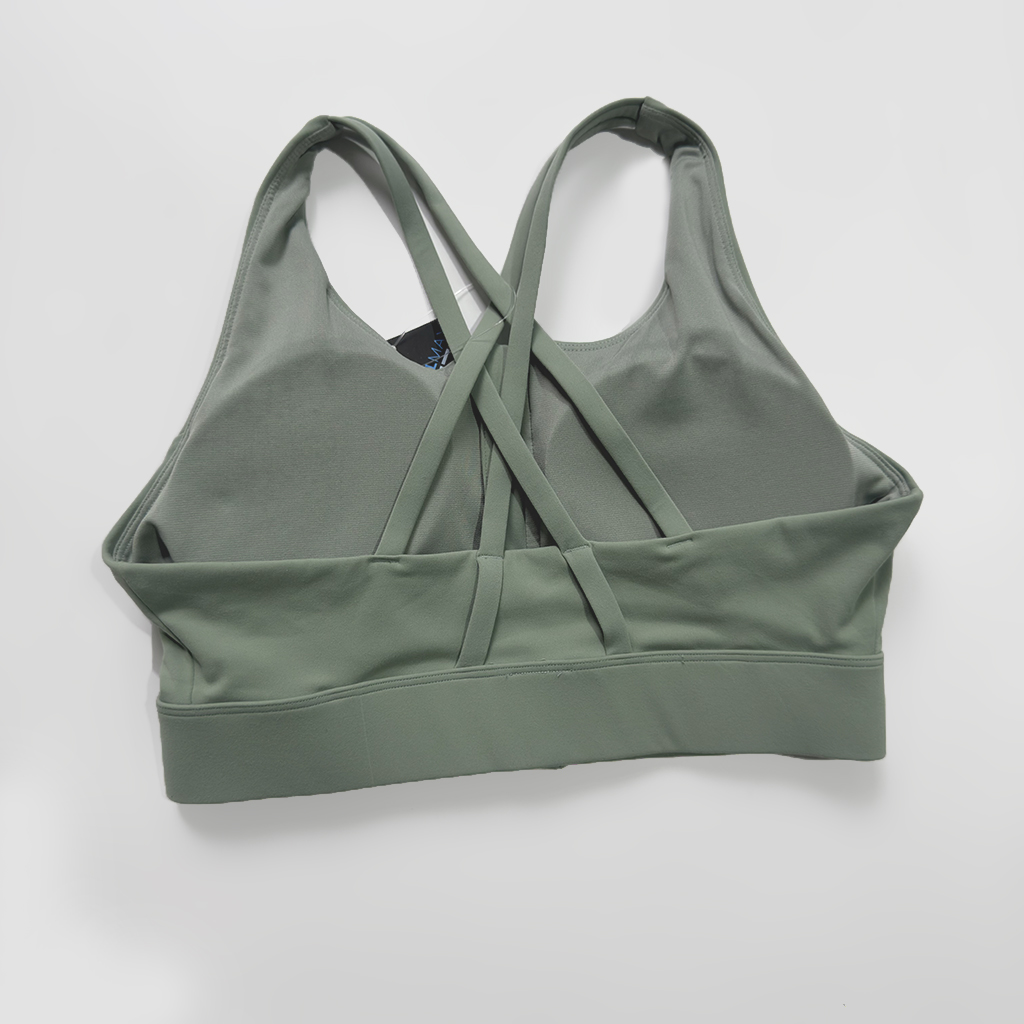 锦氨纶裸感磨毛运动内衣防震高强度前拉链瑜伽文胸运动健身背心女 - 图1