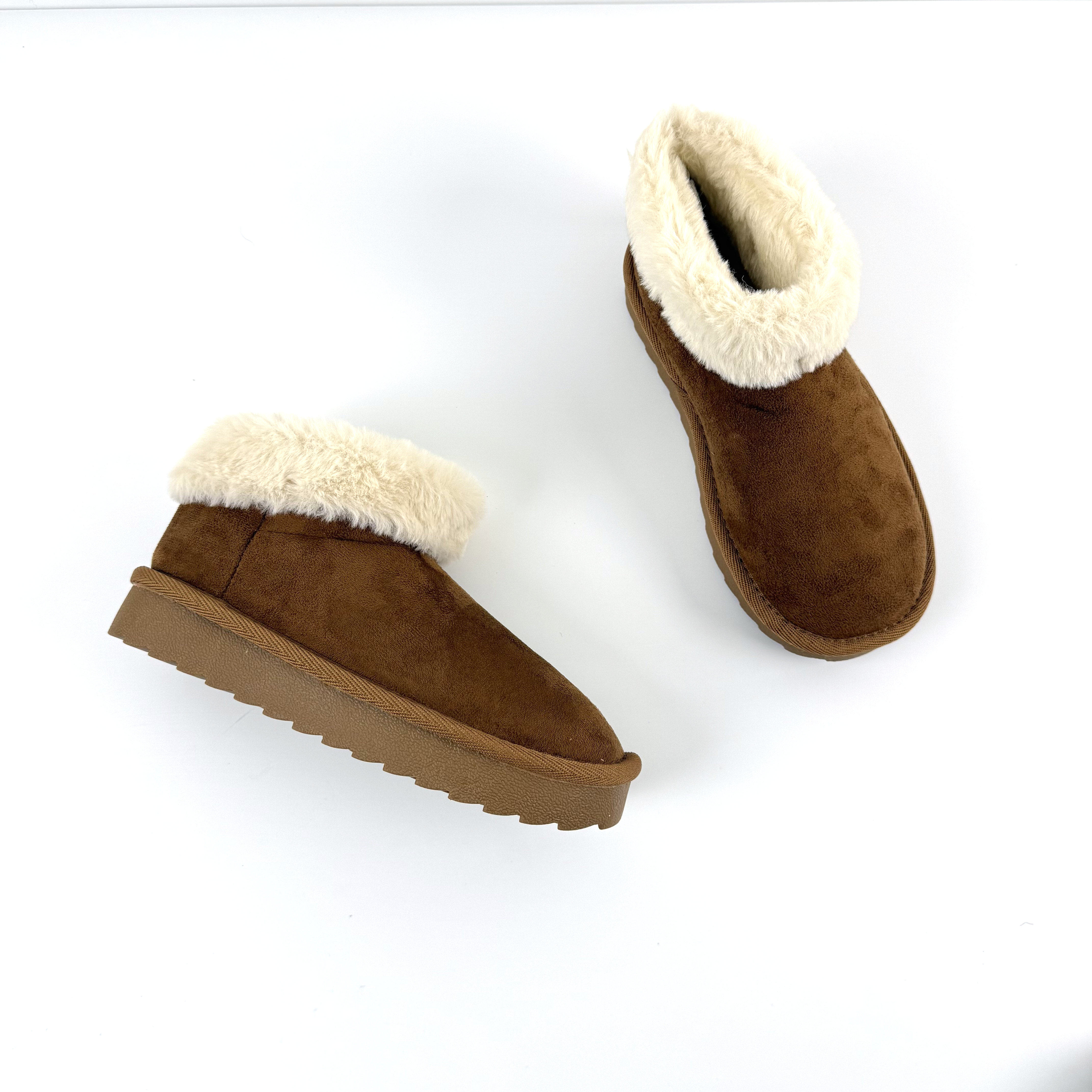 外贸出英国亲子款秋冬加绒保暖棉鞋轻便舒适时尚一脚蹬低帮雪地靴,淘宝优惠券,粉丝福利购,淘宝优惠卷